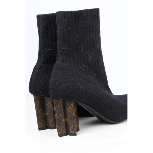 LOUIS VUITTON Boots Monogram Stretch Silhouette Socks Ankle Size 38 - Picture 8 of 16